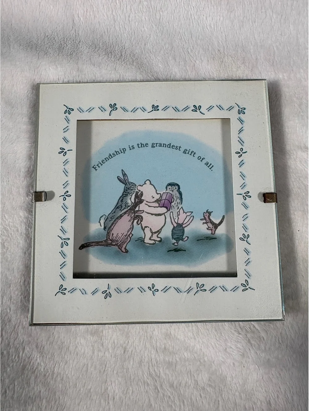 Classic Pooh Vintage Wood Photo Frame Winnie The Pooh Friendship Quote 5x5